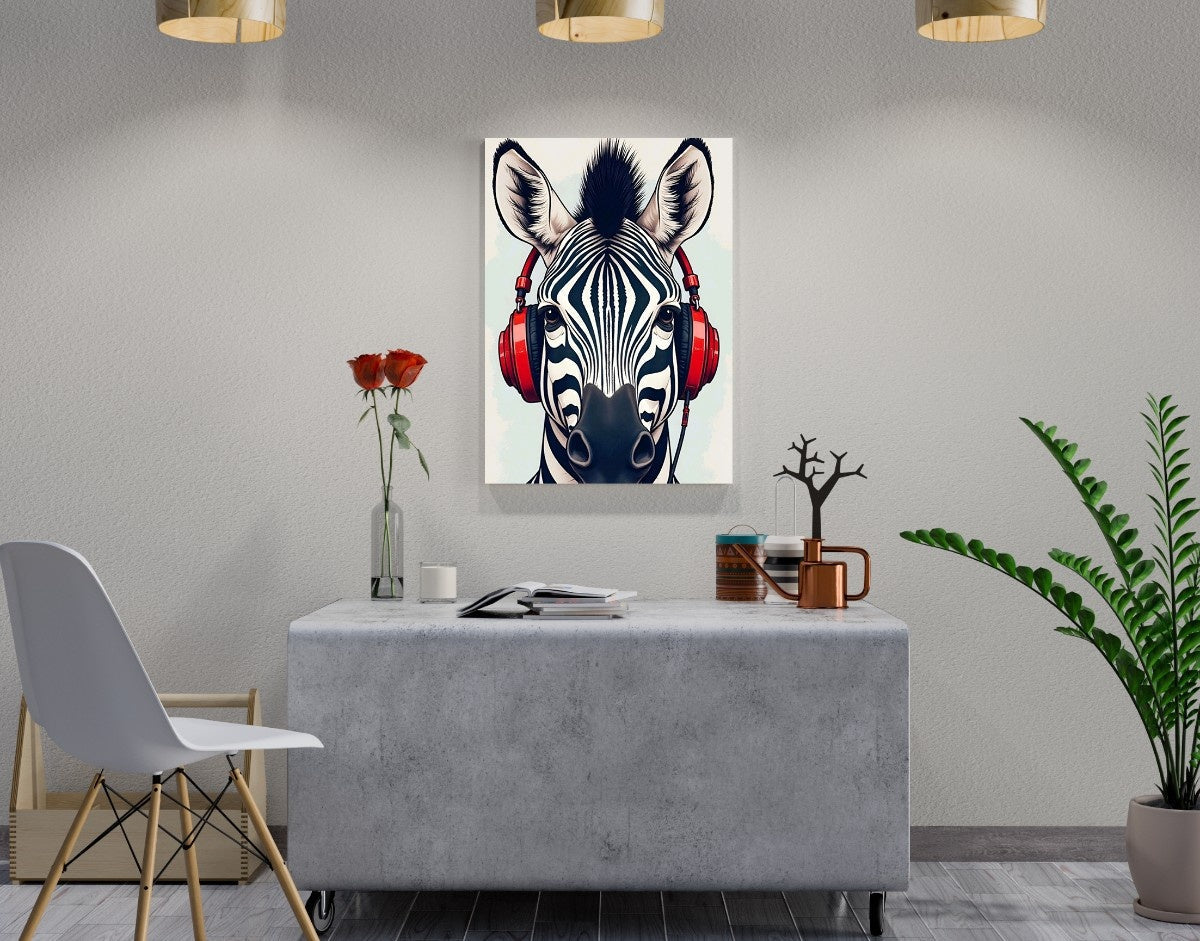 "Groovy Zebra"- Shiny & Sturdy Metallic Poster Art That Pops & Sticks