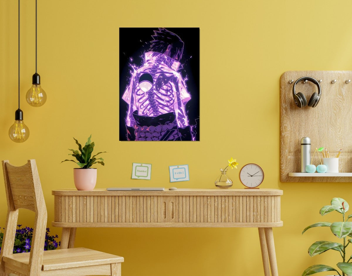 "Neon Skeleton"- Shiny & Sturdy Metallic Poster Art That Pops & Sticks