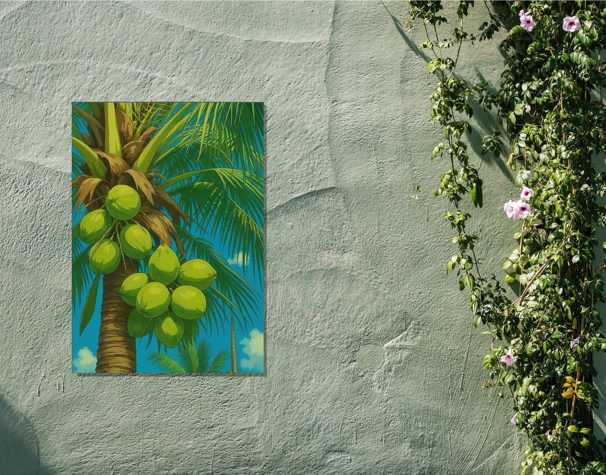 "Coconut Chill"- Shiny & Sturdy Metallic Poster Art That Pops & Sticks