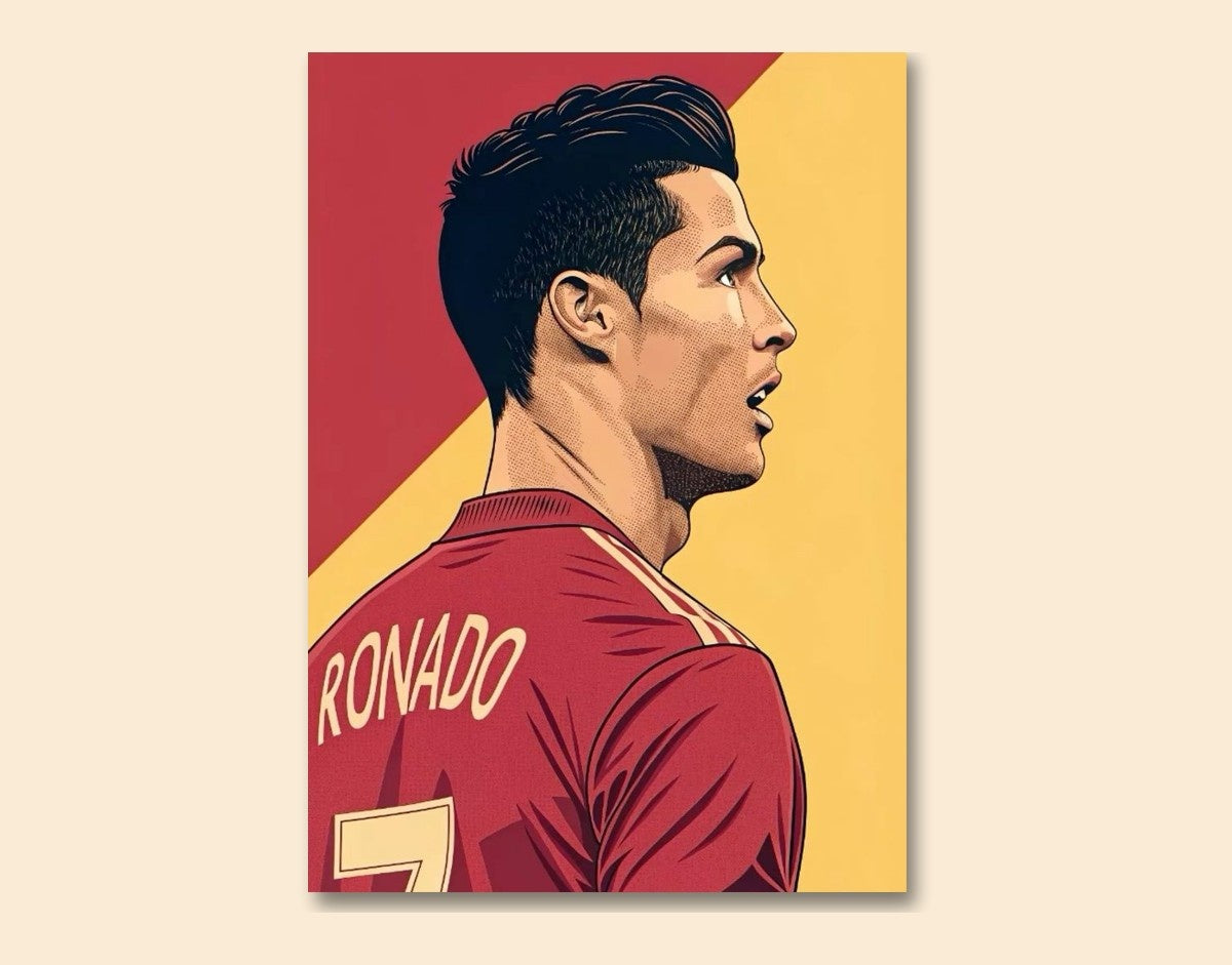 "Ronaldo #7 GOAT"- Shiny & Sturdy Metallic Poster Art That Pops & Sticks