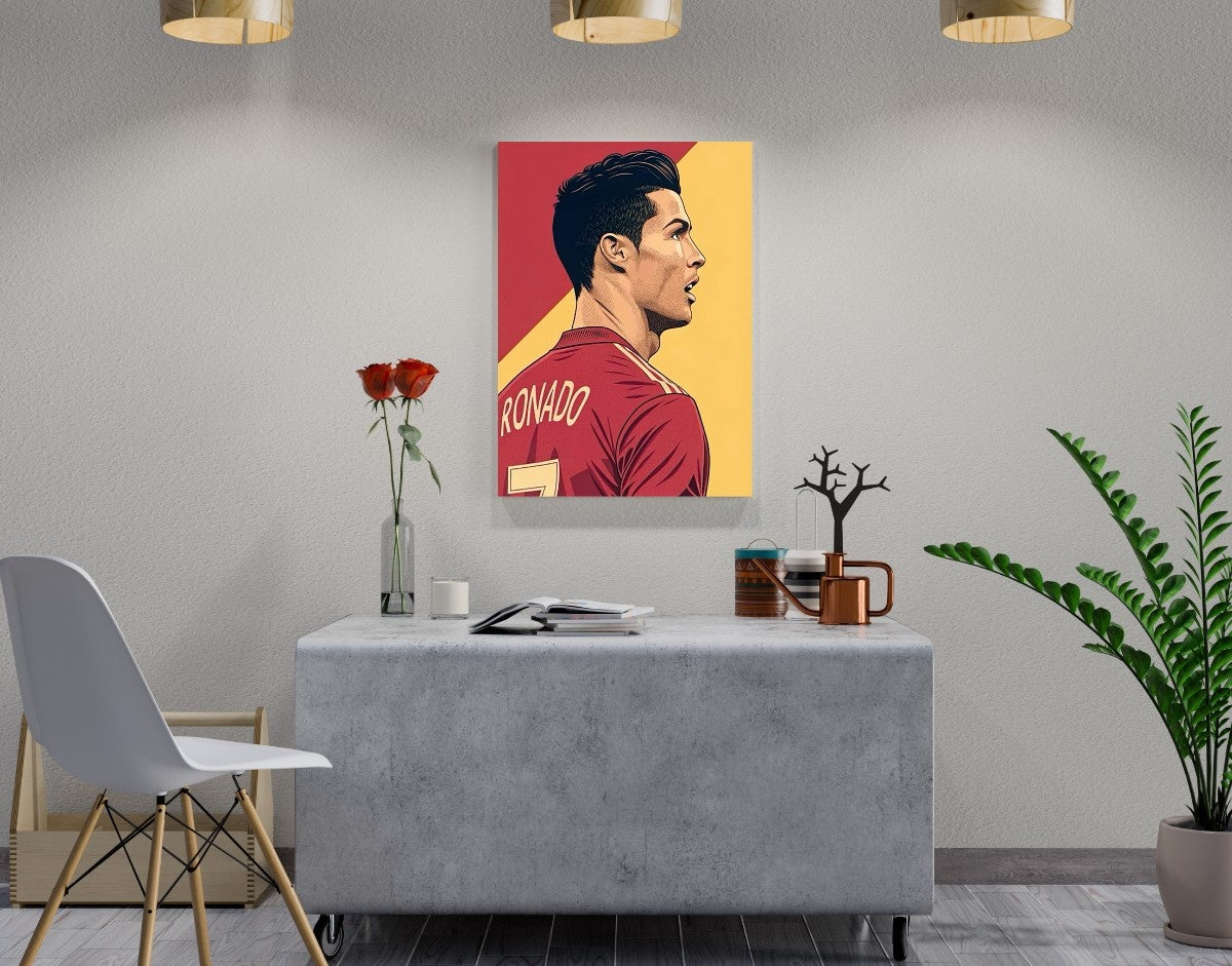 "Ronaldo #7 GOAT"- Shiny & Sturdy Metallic Poster Art That Pops & Sticks