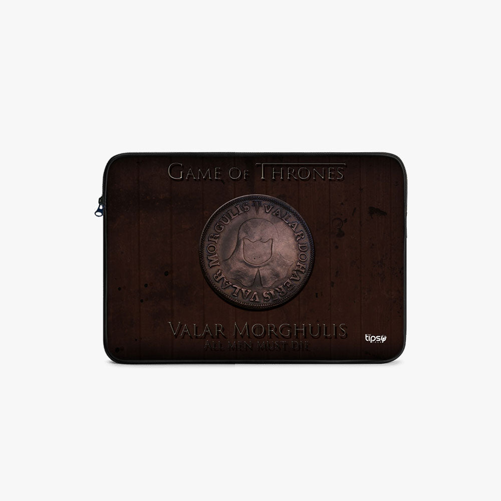 "VALAR MORGHULIS # GOT" Laptop Sleeves:Bold Modern Design for Every Size