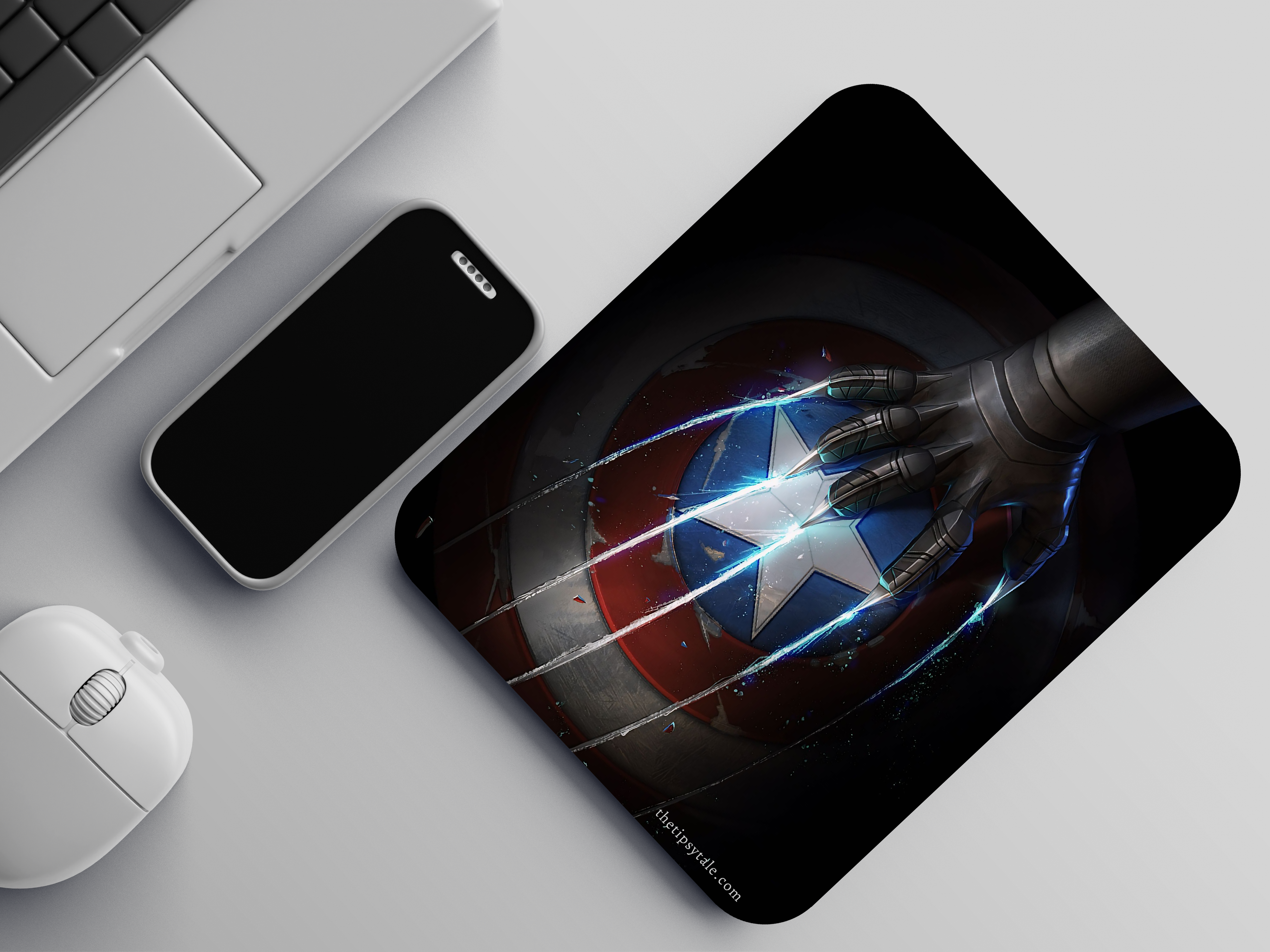 "BATTLE: Captain AMERICA v/s BLACK PANTHER" Mousepad Enhance Your Workspace with Style
