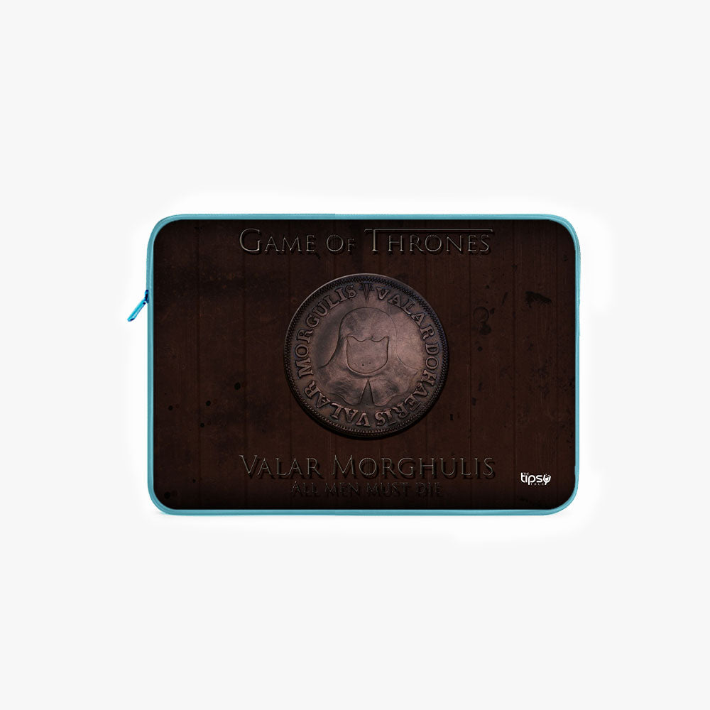 "VALAR MORGHULIS # GOT" Laptop Sleeves:Bold Modern Design for Every Size