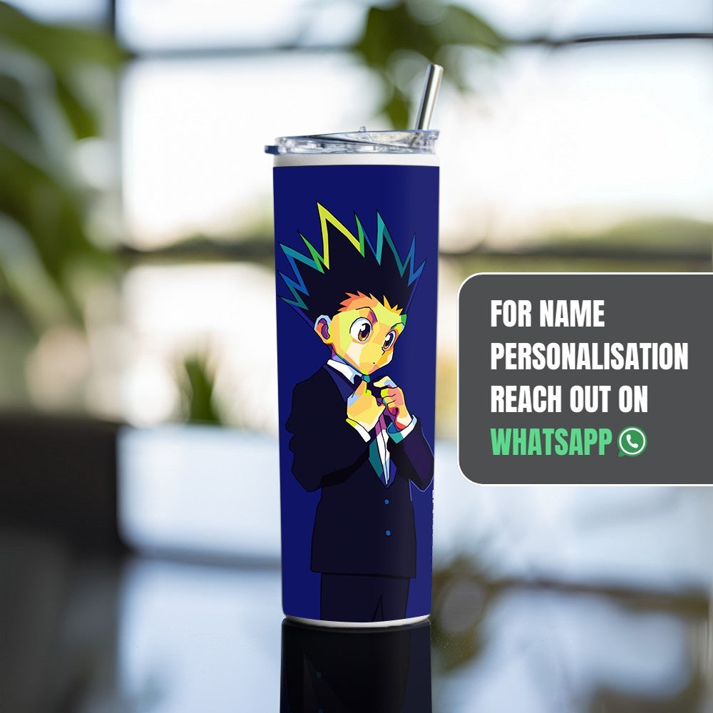 "Gon Freecss Cartoon Version Art" Tumbler with Metal Straw