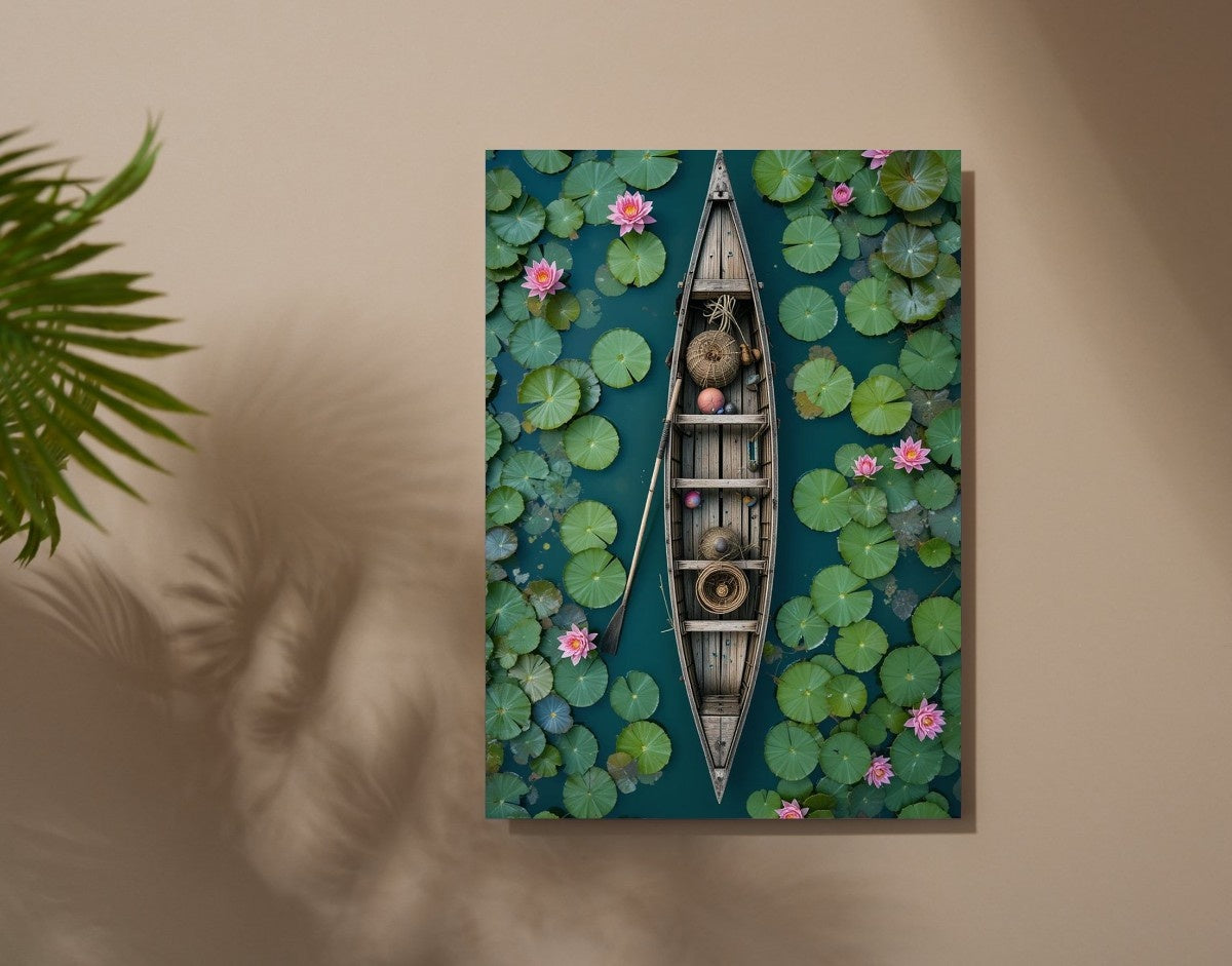 "Calm Canoe"- Shiny & Sturdy Metallic Poster Art That Pops & Sticks