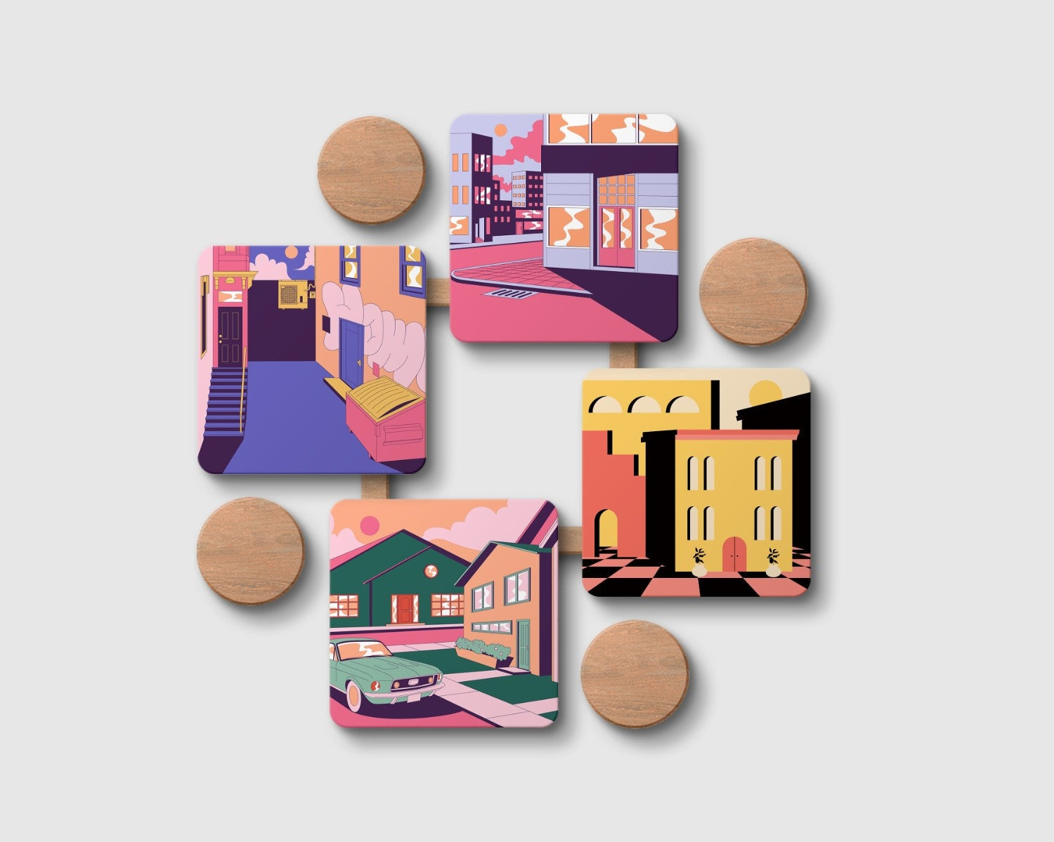 "City Vibe" Coaster Set of 4