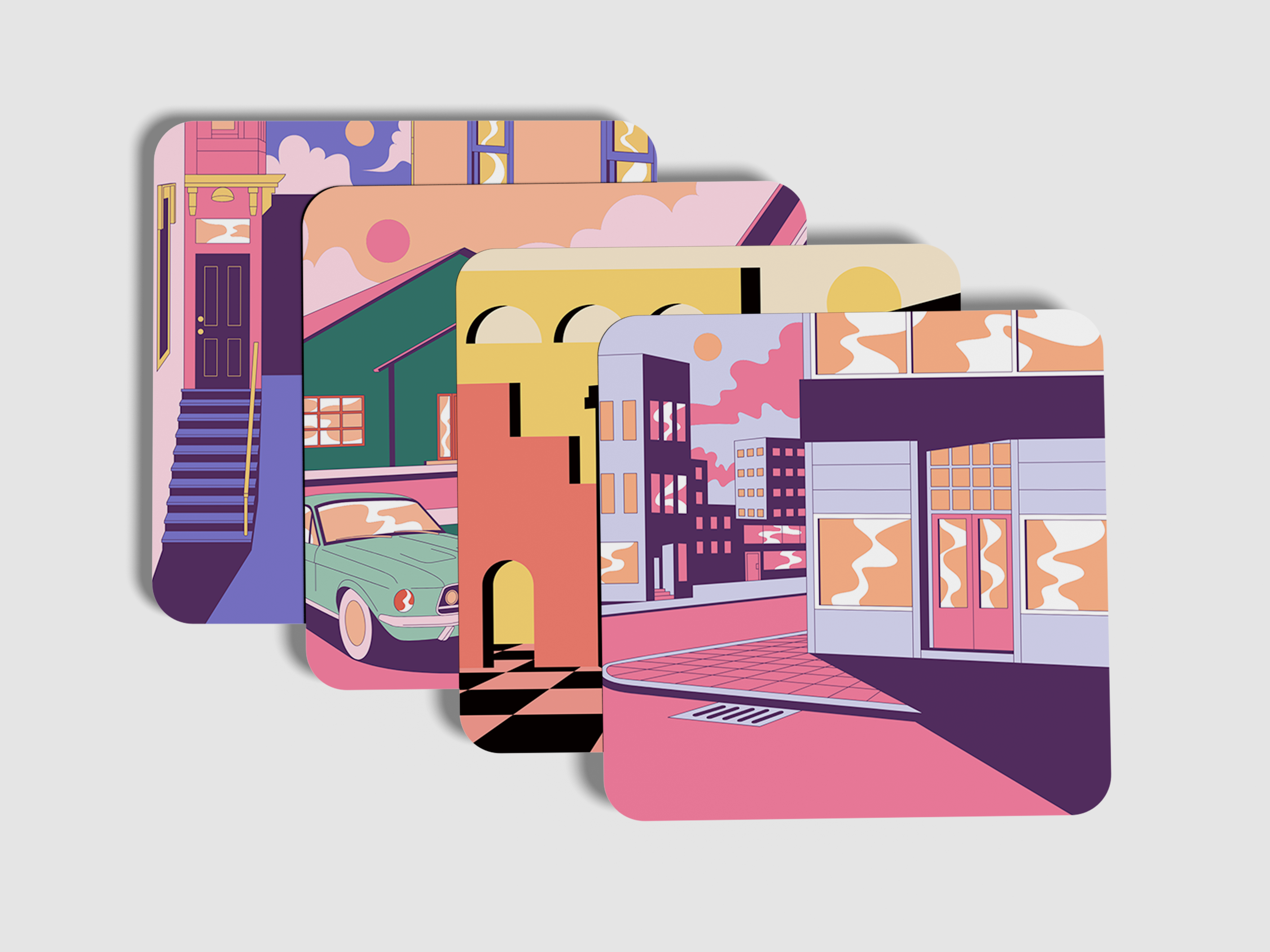 "City Vibe" Coaster Set of 4