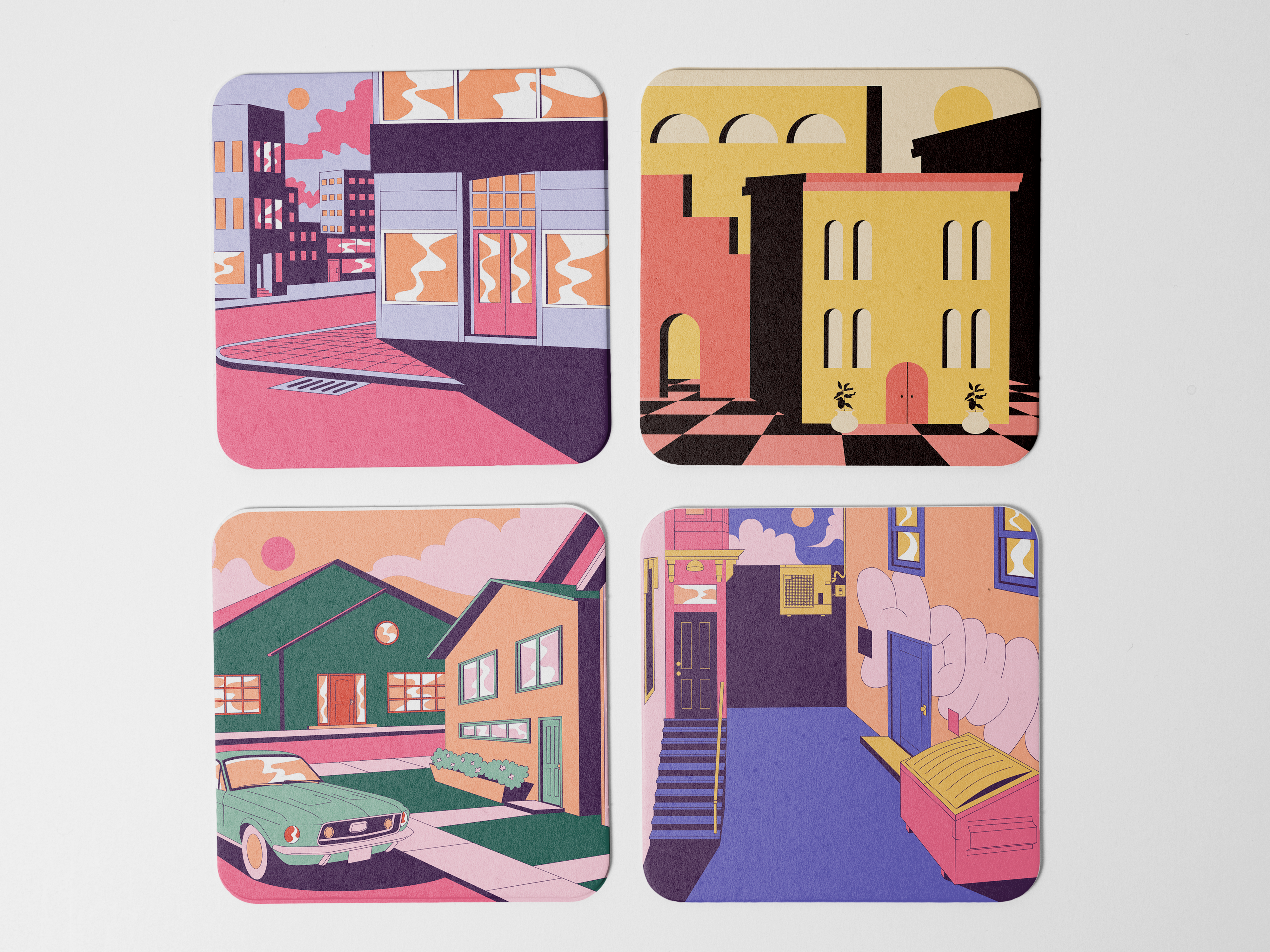 "City Vibe" Coaster Set of 4