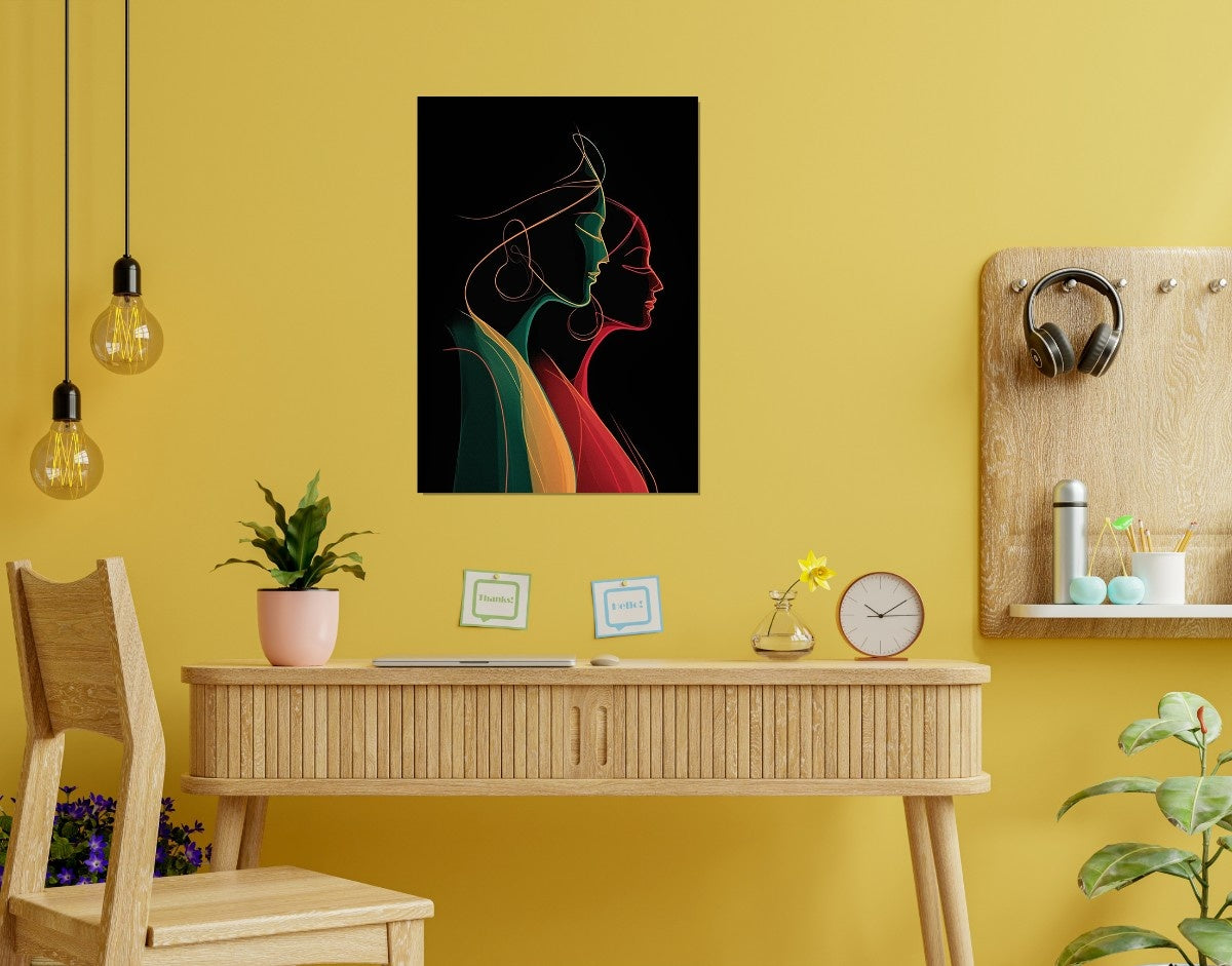 "Neon Silhouettes"- Shiny & Sturdy Metallic Poster Art That Pops & Sticks