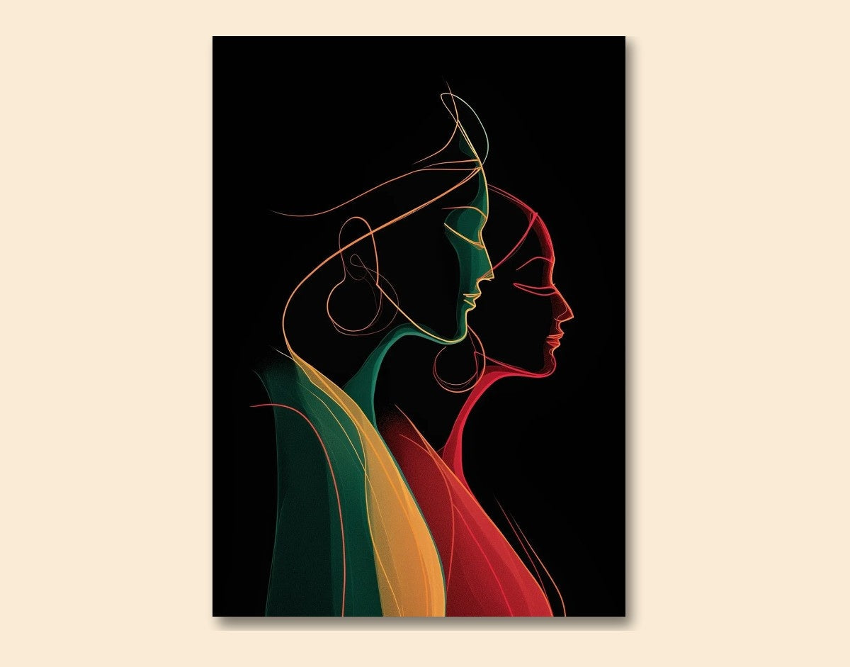 "Neon Silhouettes"- Shiny & Sturdy Metallic Poster Art That Pops & Sticks