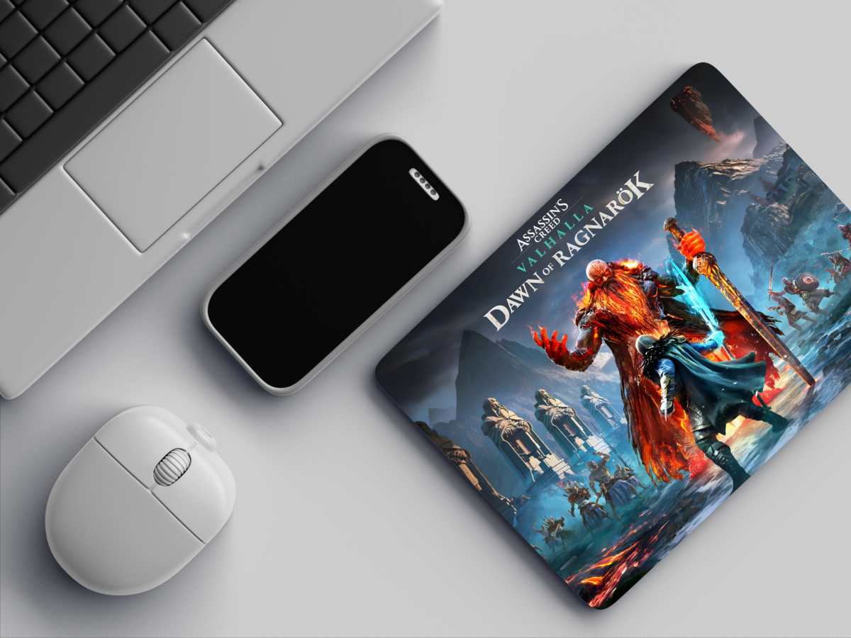 "ASSASSINS CREED VALHALLA DAWN OF RAGNAROK" Mousepad: Enhance Your Workspace with Style