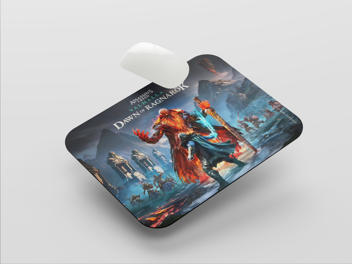 "ASSASSINS CREED VALHALLA DAWN OF RAGNAROK" Mousepad: Enhance Your Workspace with Style
