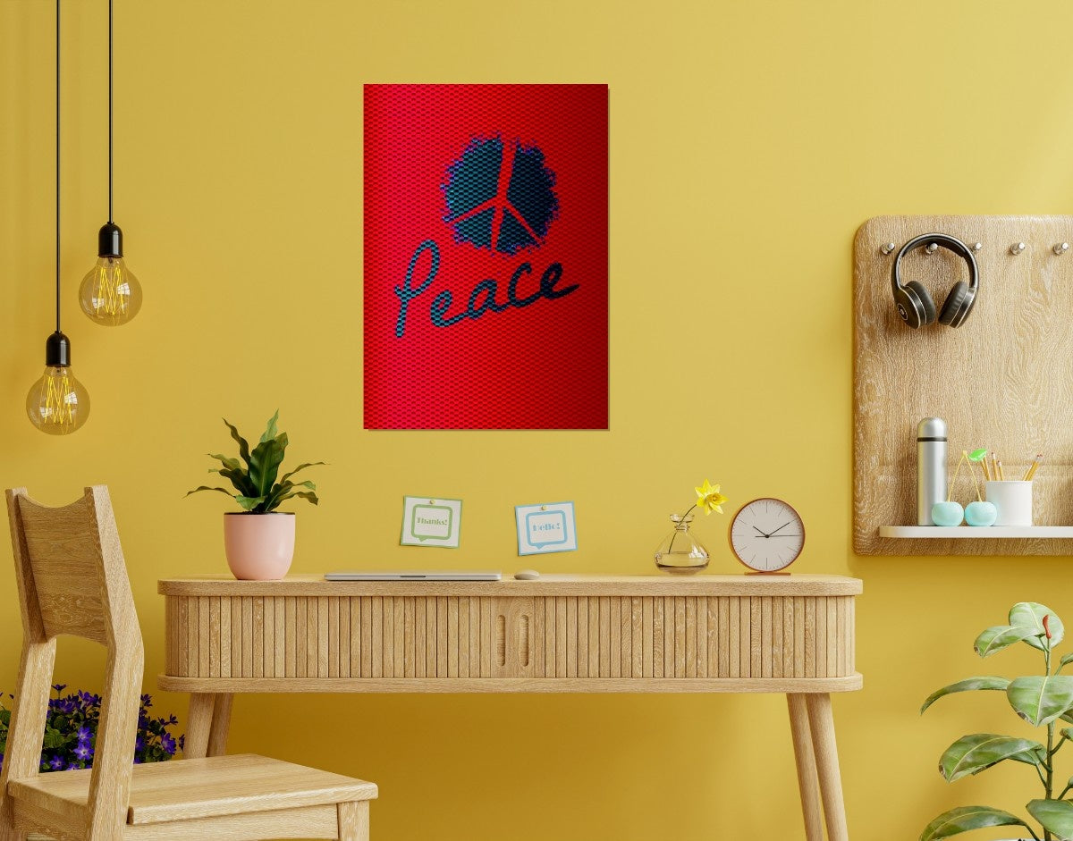 "Peace Stitch"- Shiny & Sturdy Metallic Poster Art That Pops & Sticks