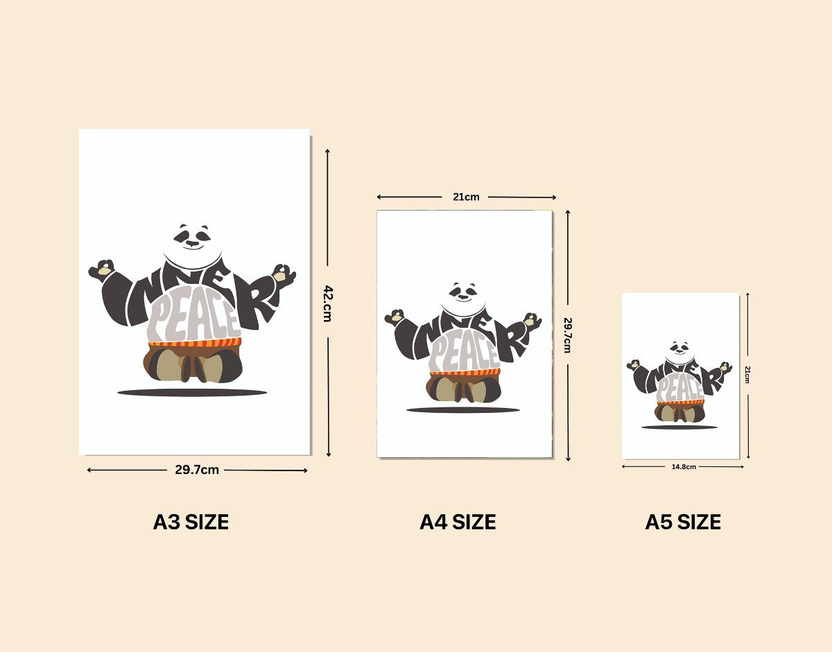 "Chilled Panda"- Shiny & Sturdy Metallic Poster Art That Pops & Sticks