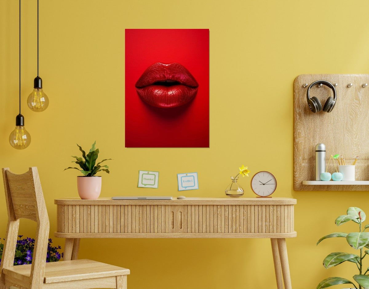 "Bold Lips"- Shiny & Sturdy Metallic Poster Art That Pops & Sticks