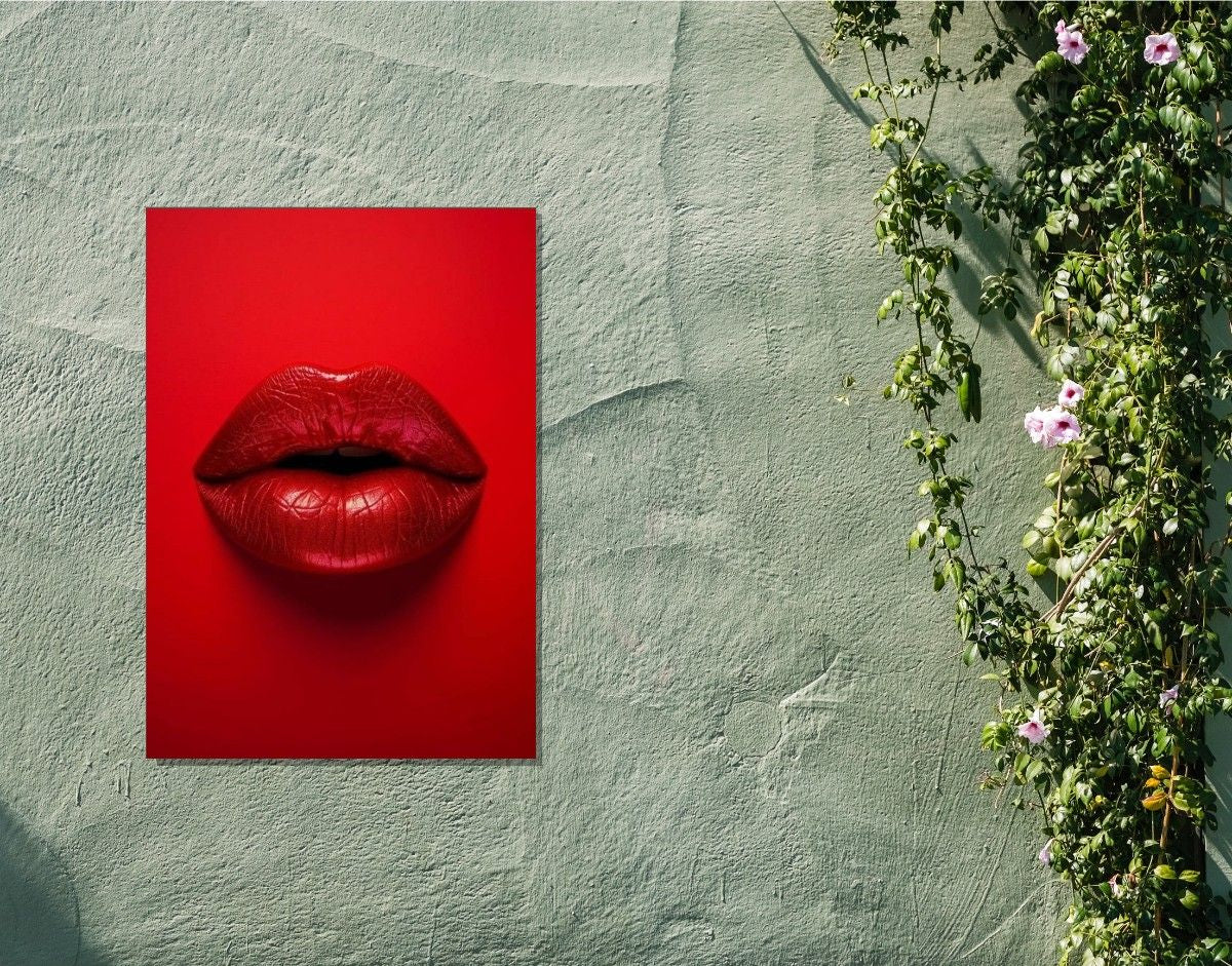"Bold Lips"- Shiny & Sturdy Metallic Poster Art That Pops & Sticks
