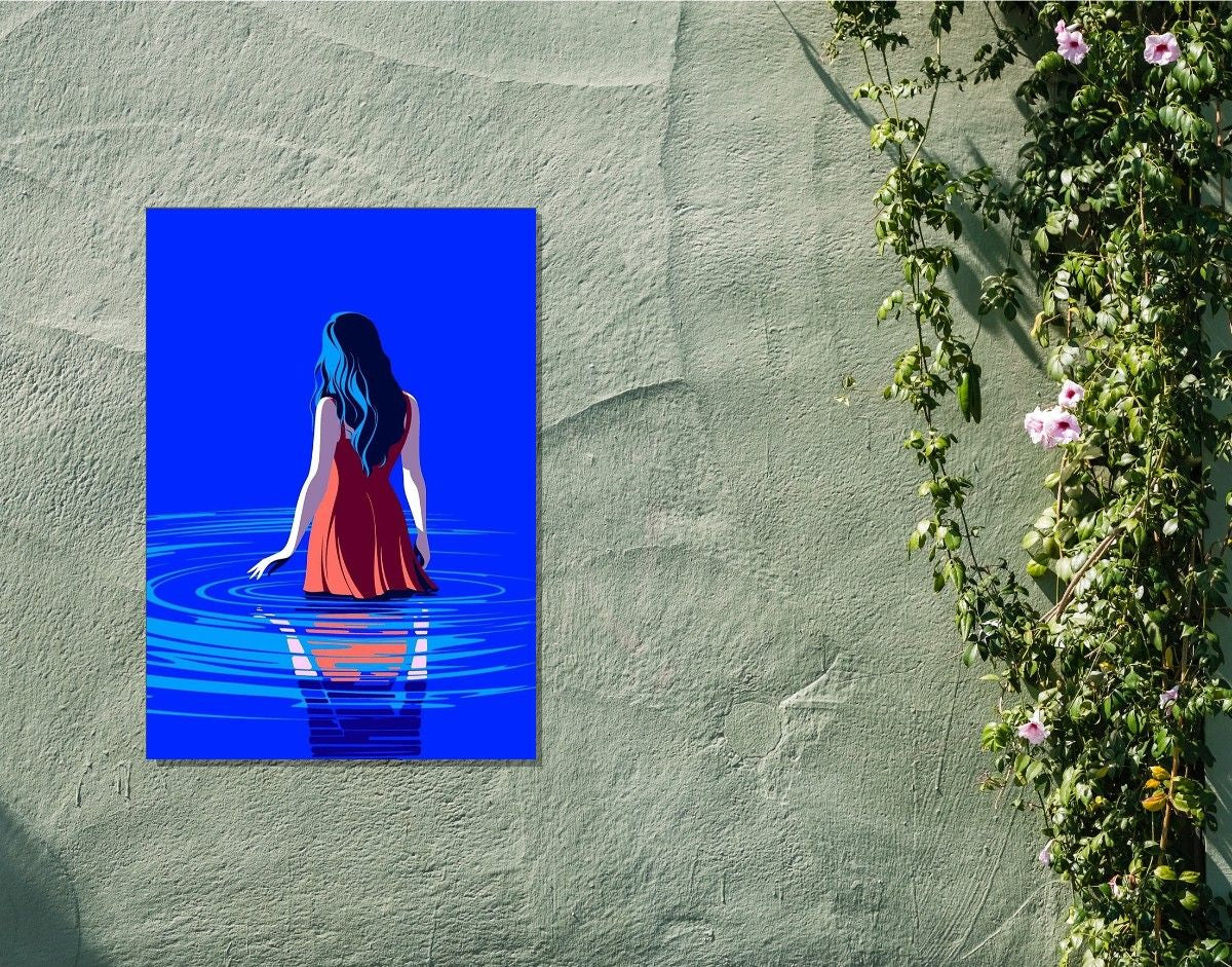 "Reflection Blue"- Shiny & Sturdy Metallic Poster Art That Pops & Sticks