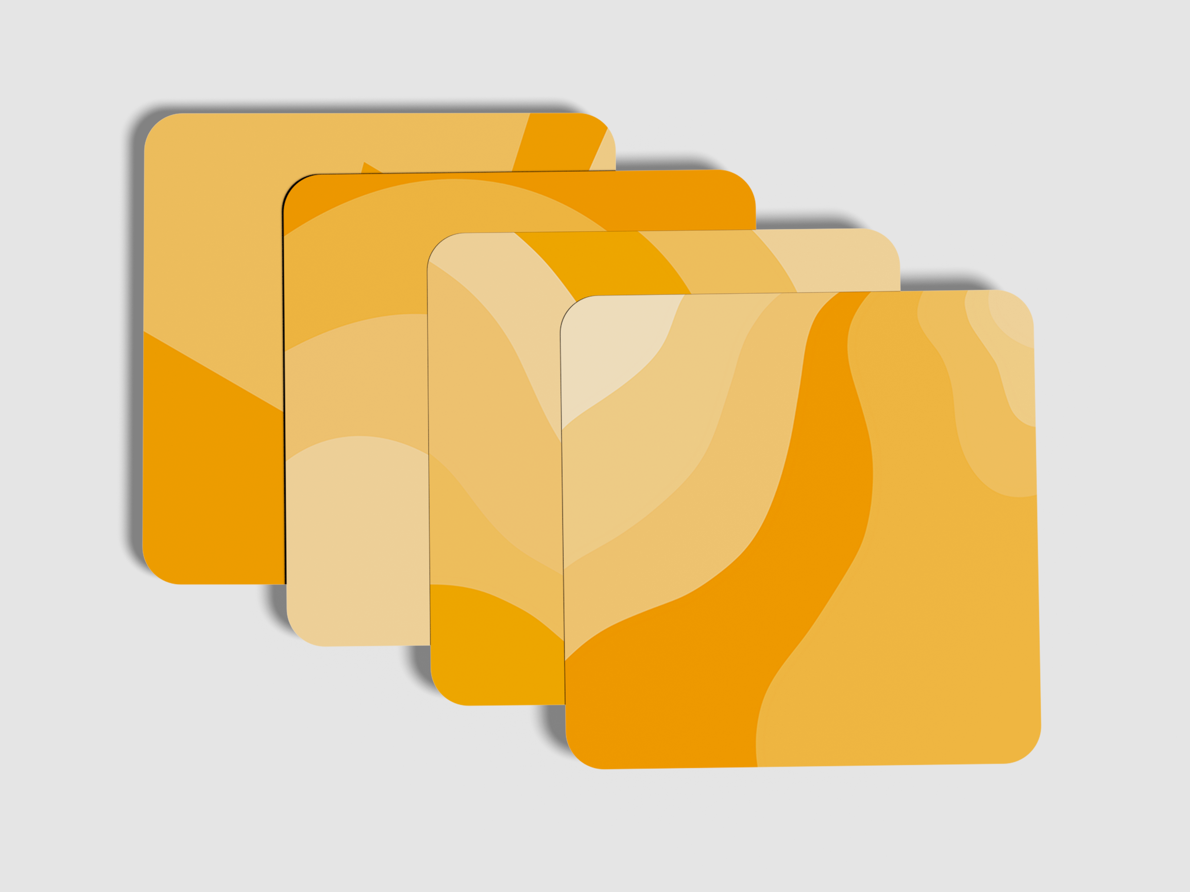 "Yellow Orange Abstract" Coaster Set of 4