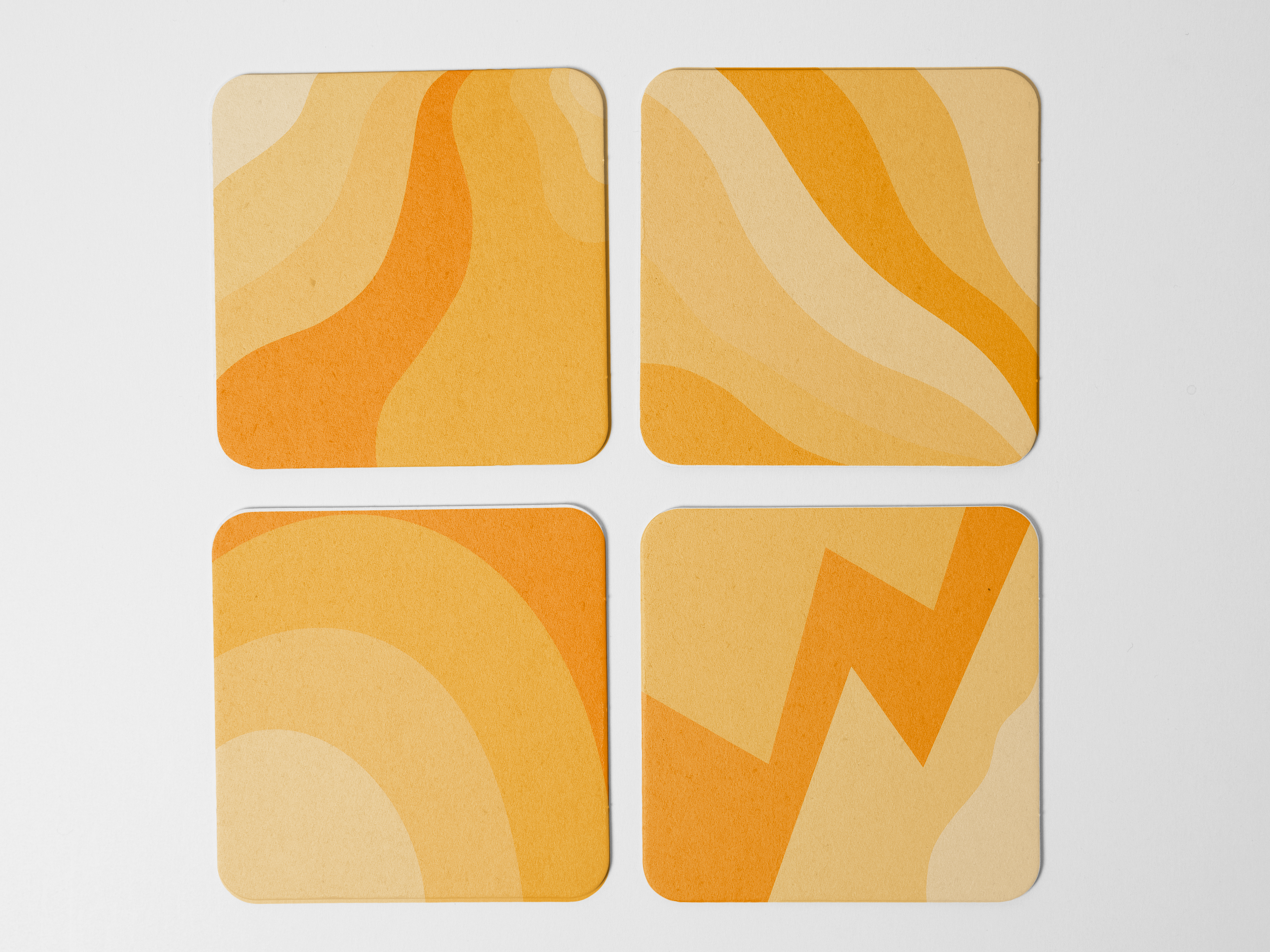 "Yellow Orange Abstract" Coaster Set of 4