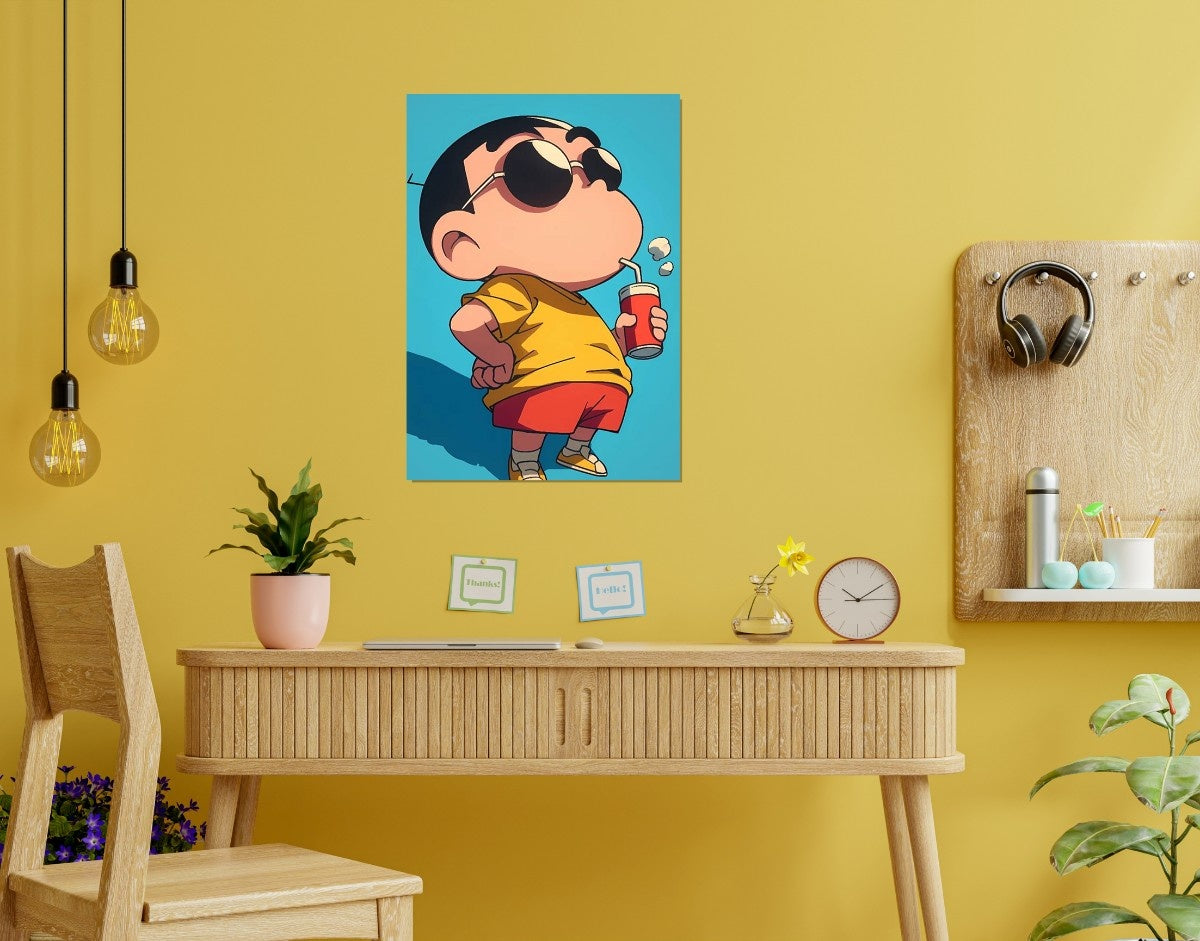 "Shinchan Swag"- Shiny & Sturdy Metallic Poster Art That Pops & Sticks