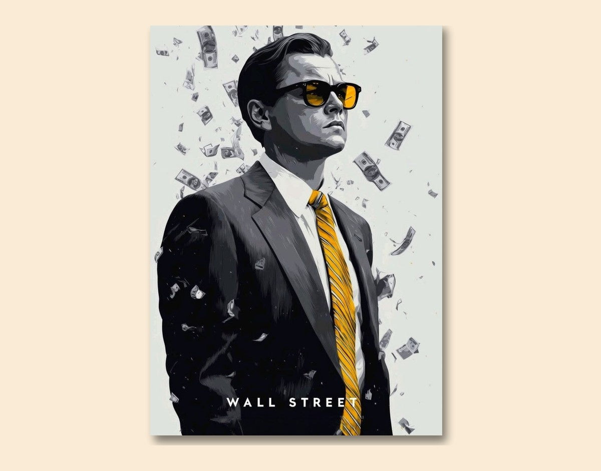 "The Wall Street Wolf"- Shiny & Sturdy Metallic Poster Art That Pops & Sticks
