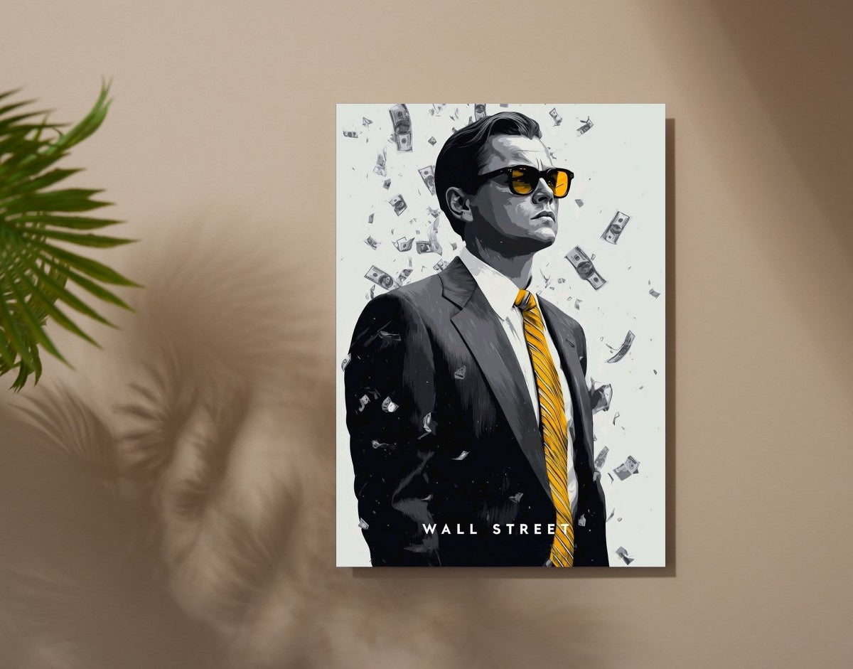 "The Wall Street Wolf"- Shiny & Sturdy Metallic Poster Art That Pops & Sticks