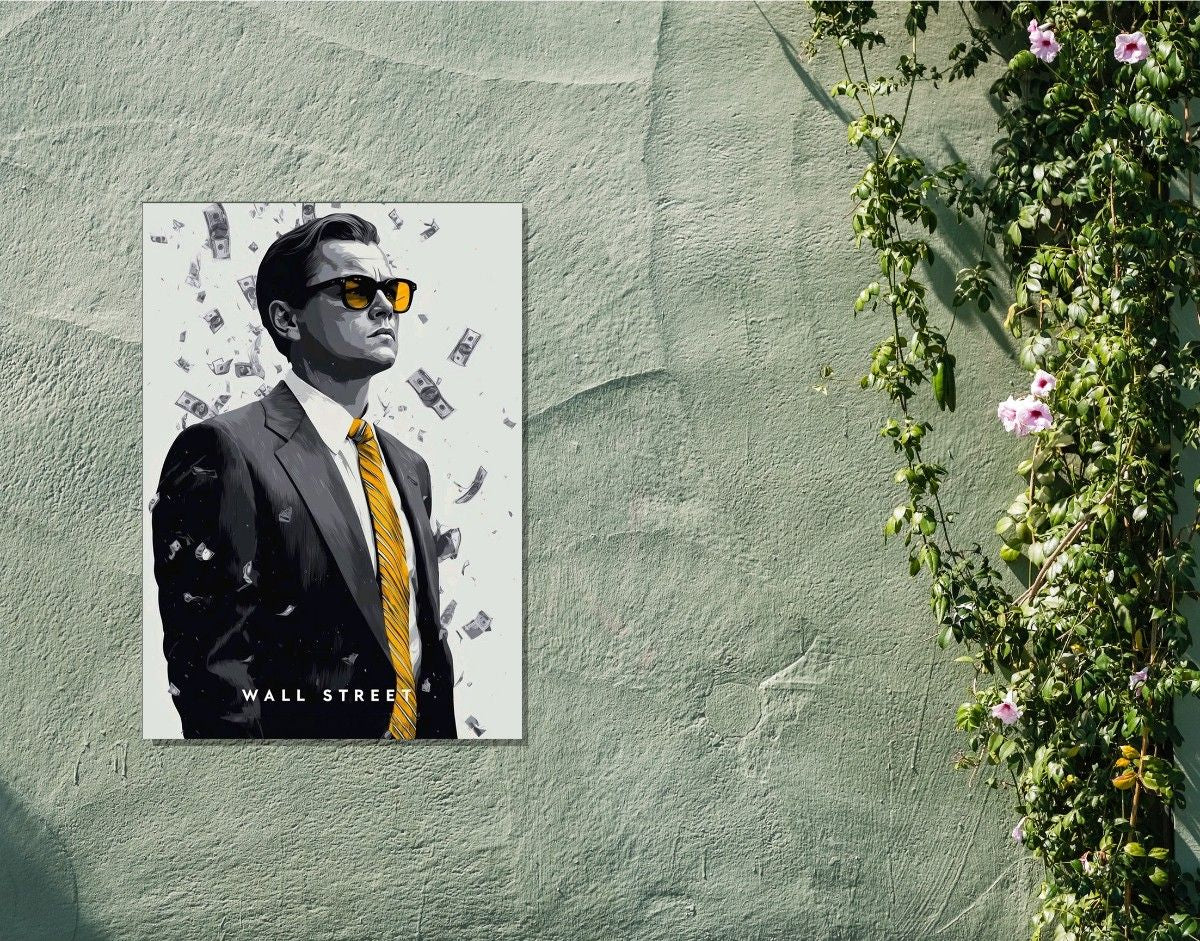 "The Wall Street Wolf"- Shiny & Sturdy Metallic Poster Art That Pops & Sticks