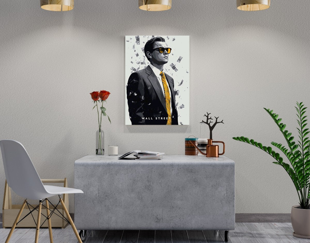 "The Wall Street Wolf"- Shiny & Sturdy Metallic Poster Art That Pops & Sticks