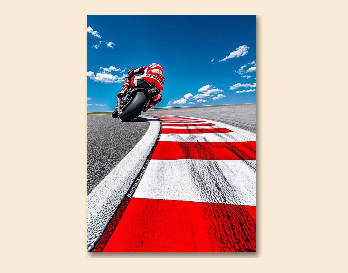 "Race Track Rush"- Shiny & Sturdy Metallic Poster Art That Pops & Sticks