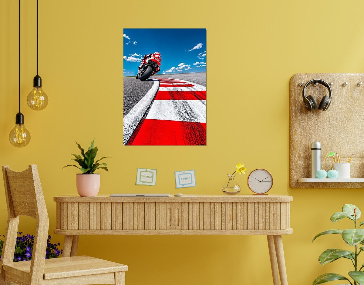 "Race Track Rush"- Shiny & Sturdy Metallic Poster Art That Pops & Sticks
