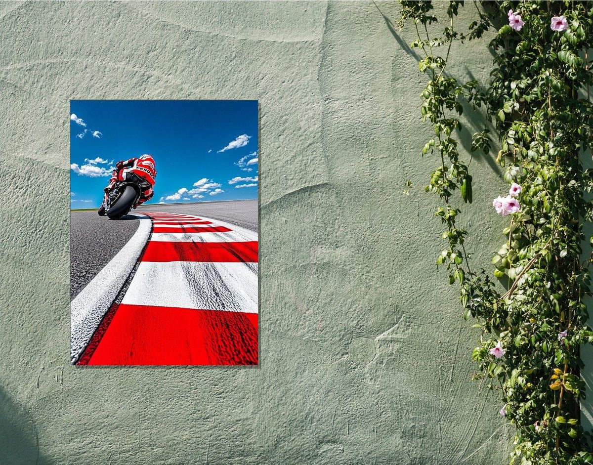"Race Track Rush"- Shiny & Sturdy Metallic Poster Art That Pops & Sticks