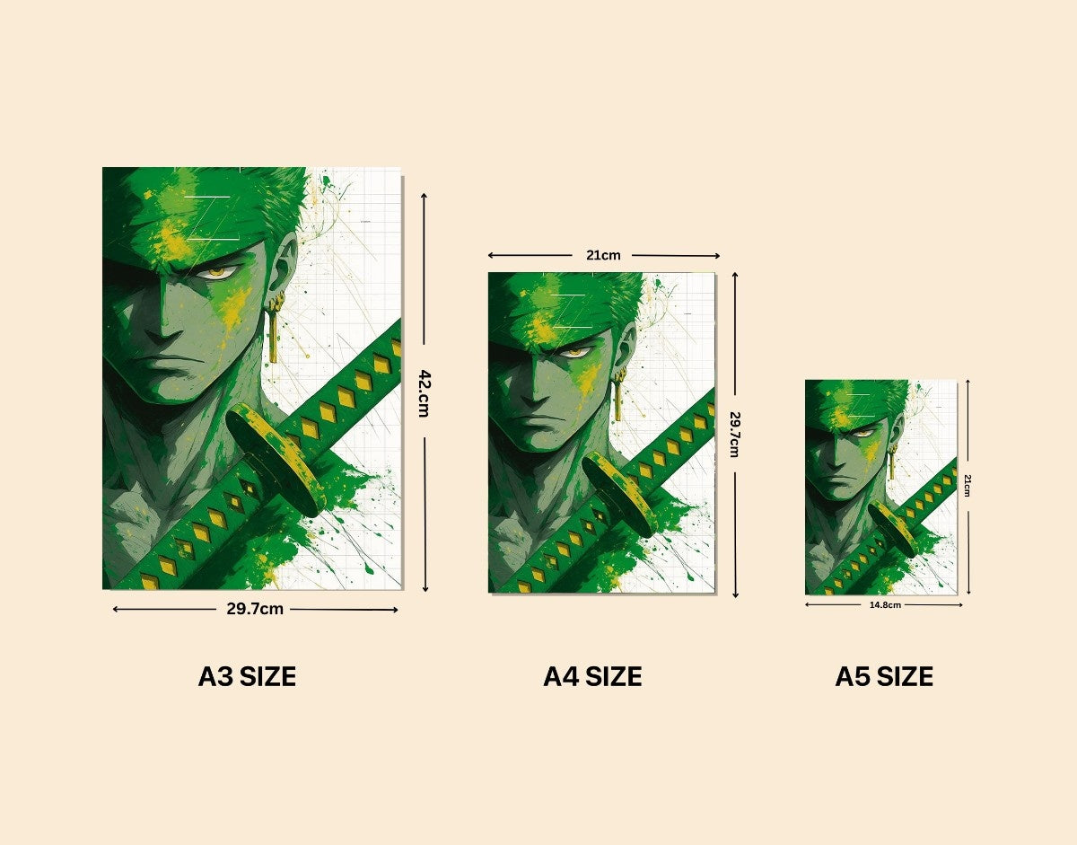 "Zoro Green Fury"- Shiny & Sturdy Metallic Poster Art That Pops & Sticks