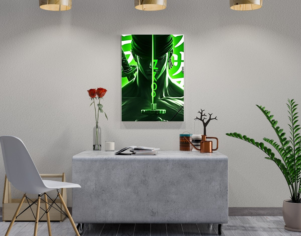 "Zoro in Focus"- Shiny & Sturdy Metallic Poster Art That Pops & Sticks