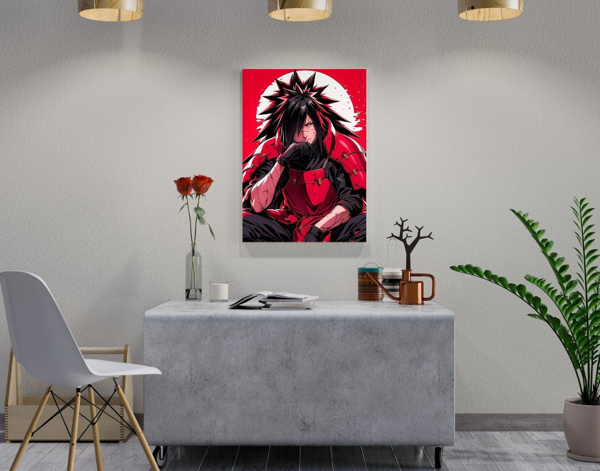 "Red Samurai Rage"- Shiny & Sturdy Metallic Poster Art That Pops & Sticks