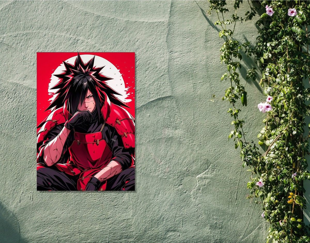"Red Samurai Rage"- Shiny & Sturdy Metallic Poster Art That Pops & Sticks