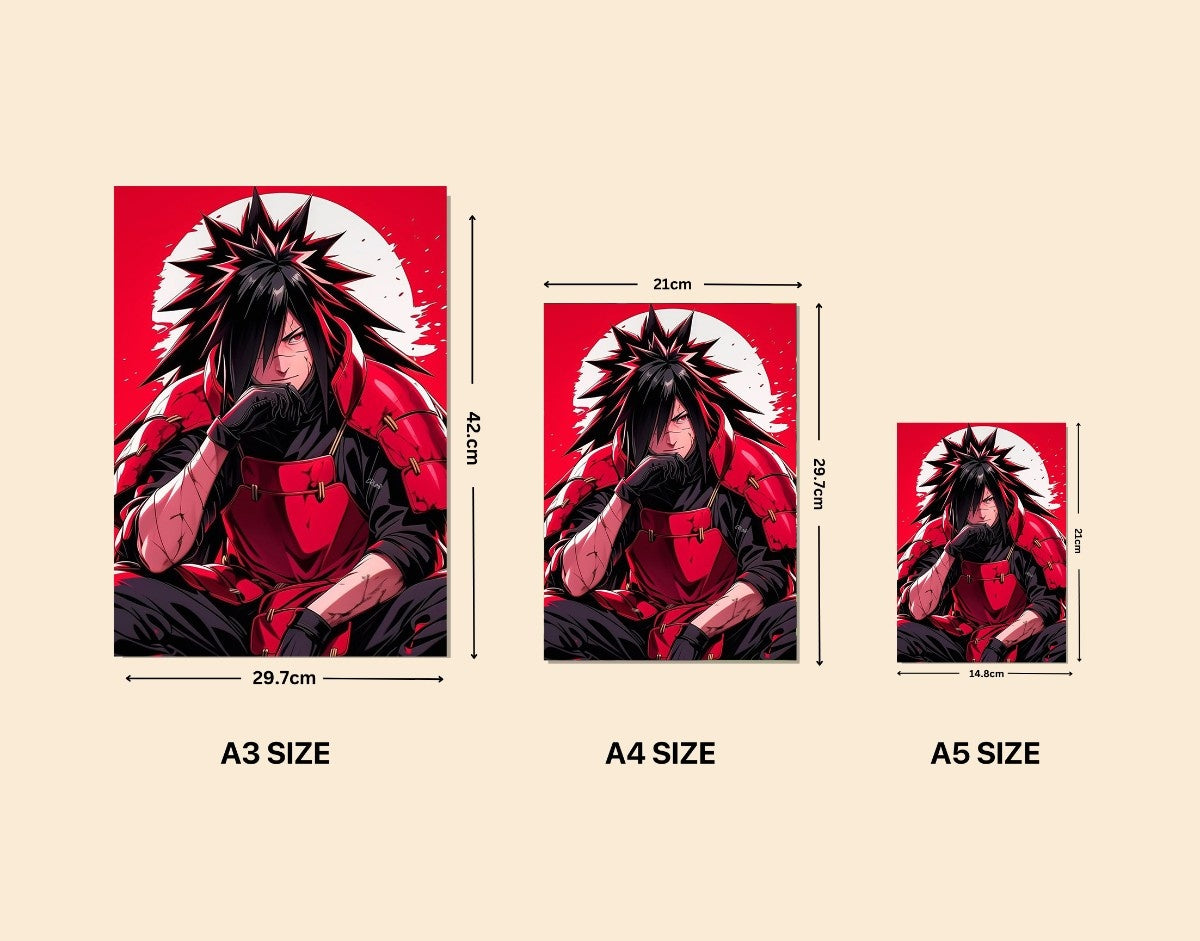 "Red Samurai Rage"- Shiny & Sturdy Metallic Poster Art That Pops & Sticks