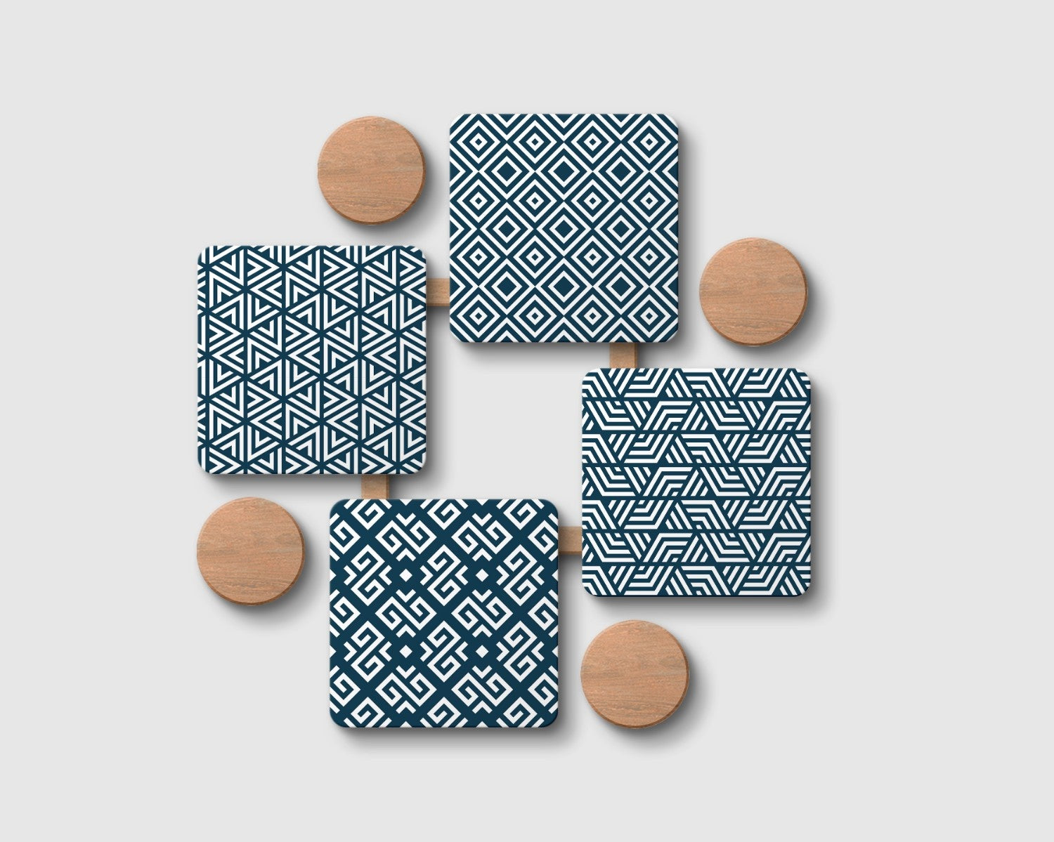 "Graphic Shape Design " Coaster Set of 4