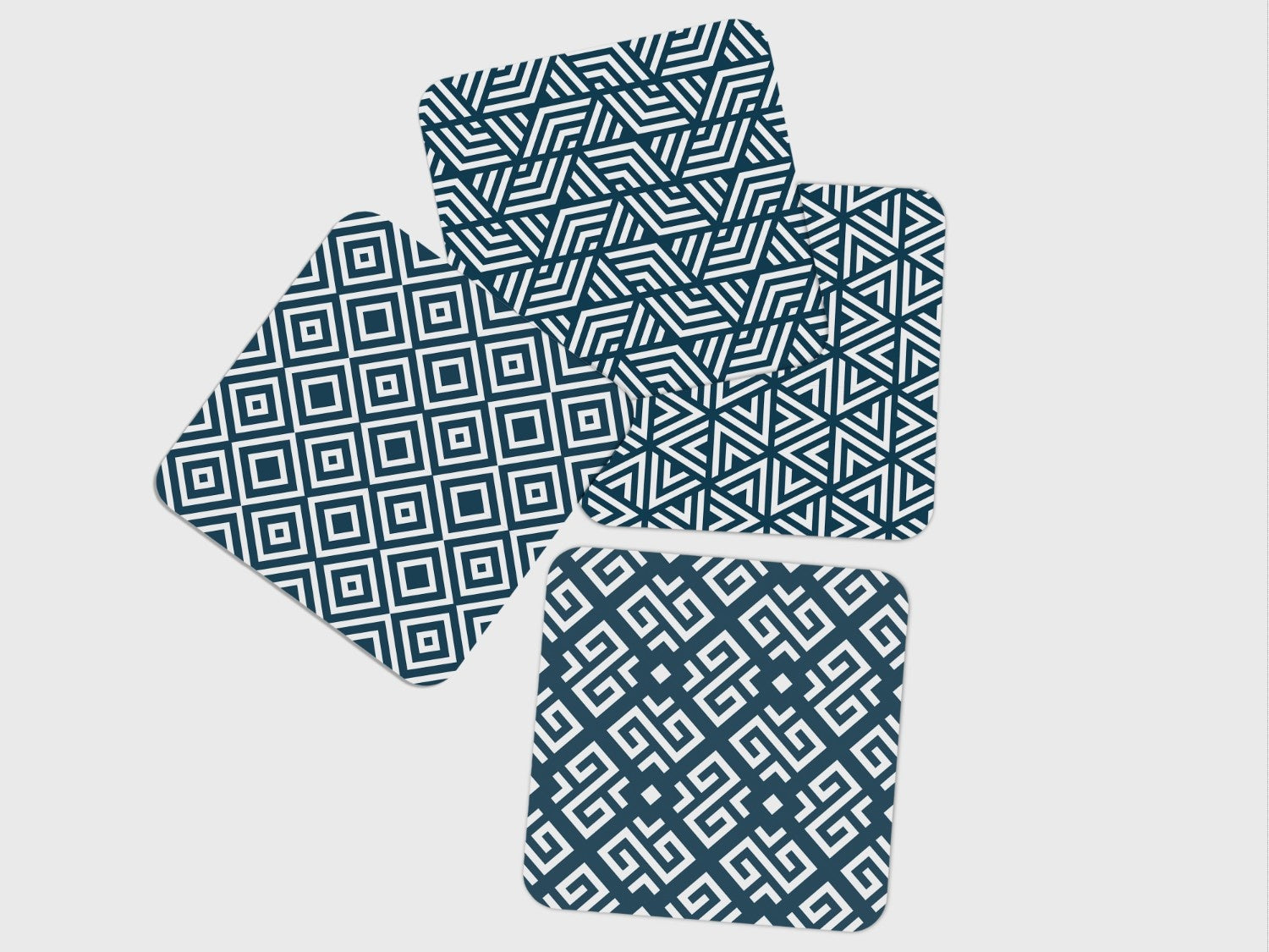 "Graphic Shape Design " Coaster Set of 4