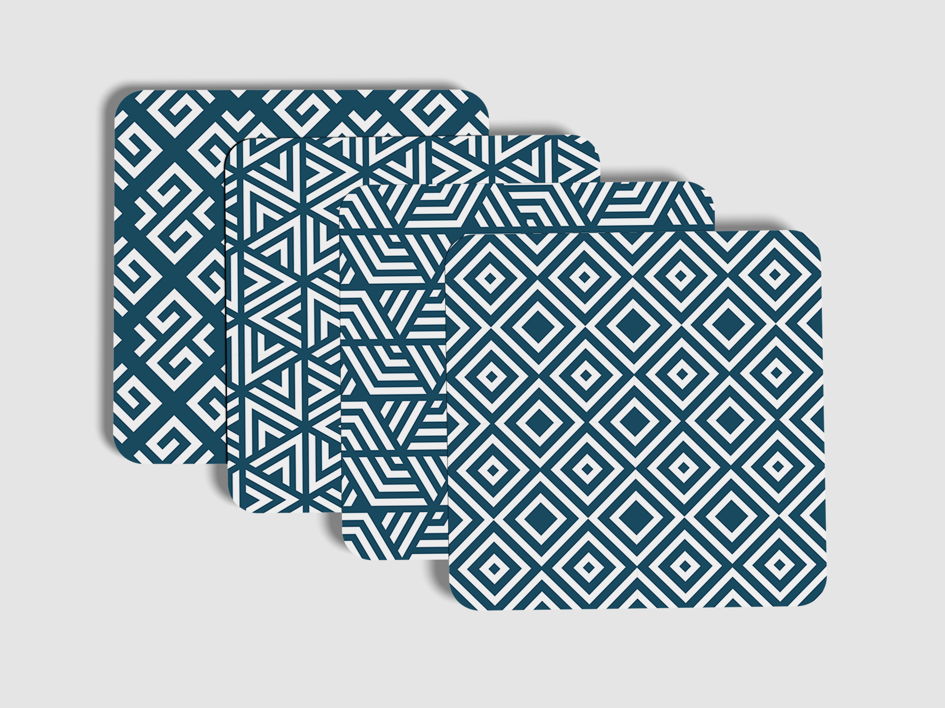 "Graphic Shape Design " Coaster Set of 4
