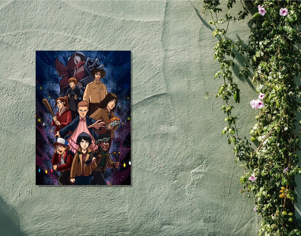 "STRANGER THINGS ART WORK" -Shiny & Sturdy Metallic Poster Art That Pops & Sticks