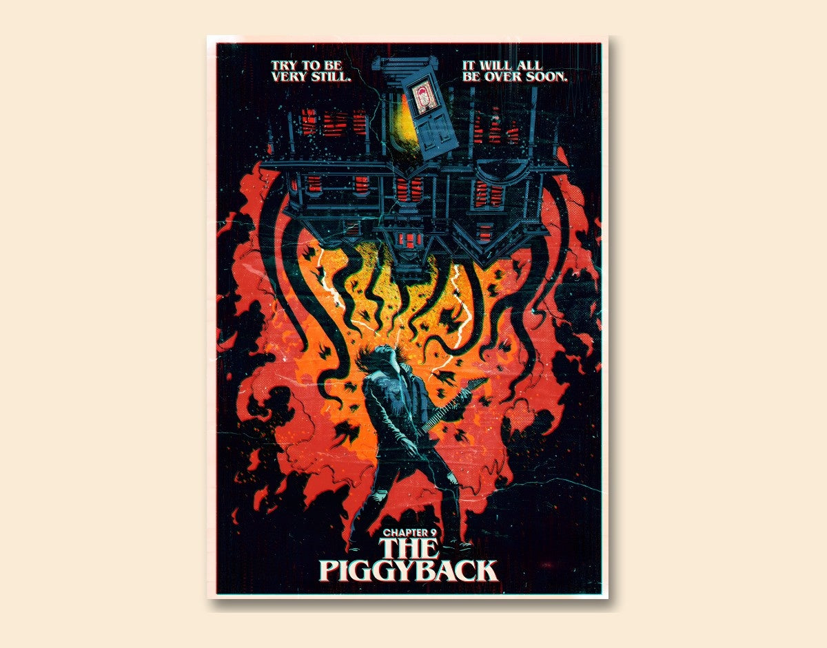 "THE PIGGYBACK - STRANGER THINGS" -Shiny & Sturdy Metallic Poster Art That Pops & Sticks