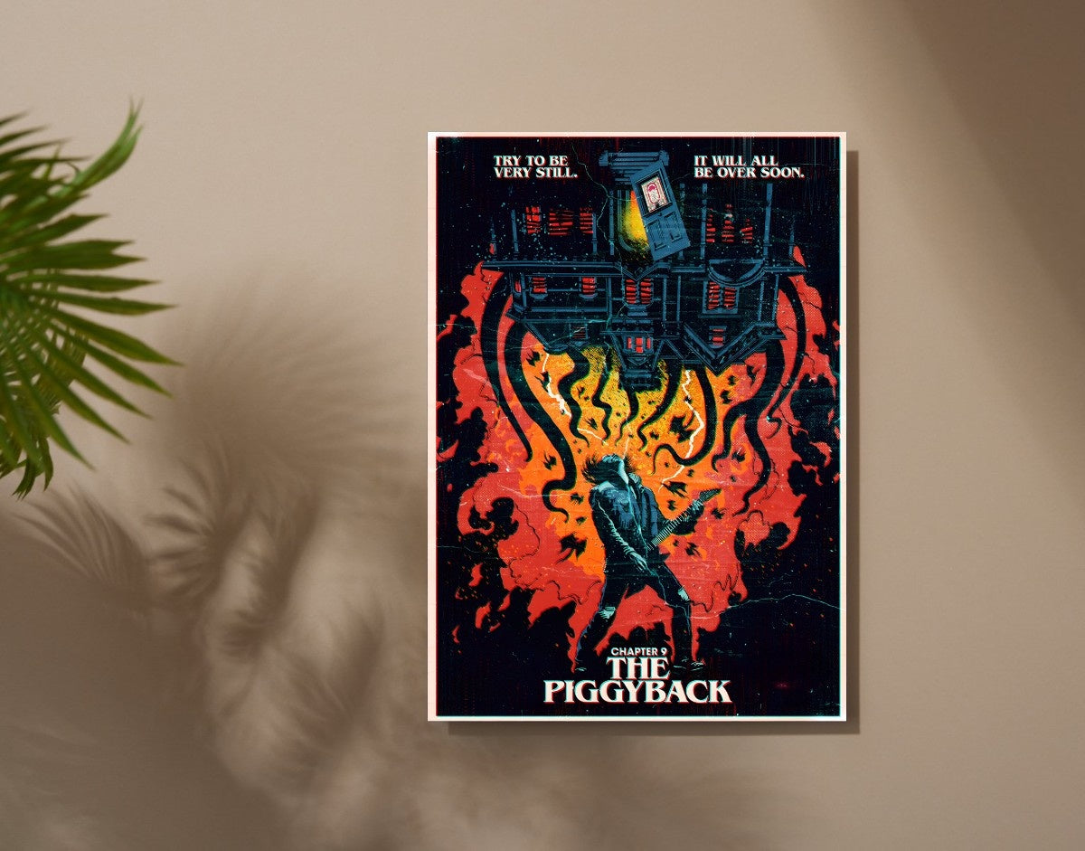 "THE PIGGYBACK - STRANGER THINGS" -Shiny & Sturdy Metallic Poster Art That Pops & Sticks