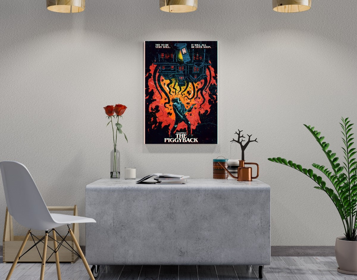 "THE PIGGYBACK - STRANGER THINGS" -Shiny & Sturdy Metallic Poster Art That Pops & Sticks