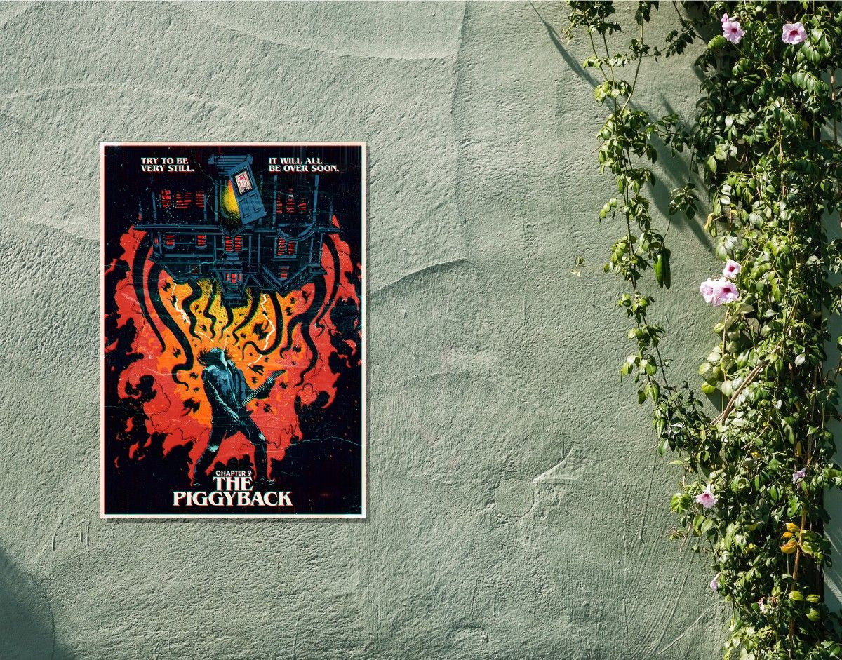 "THE PIGGYBACK - STRANGER THINGS" -Shiny & Sturdy Metallic Poster Art That Pops & Sticks