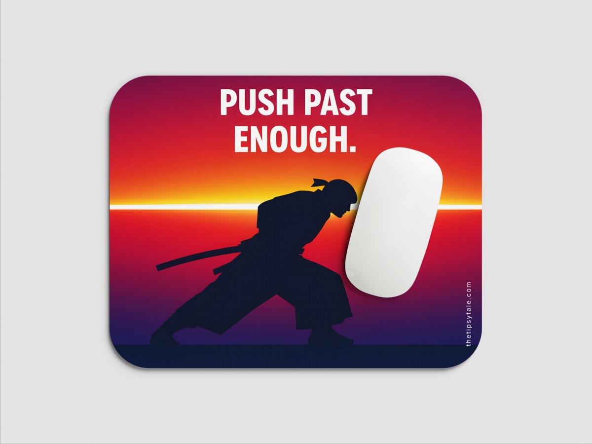 "PUSH PAST ENOUGH " Mousepad: Enhance Your Workspace with Style