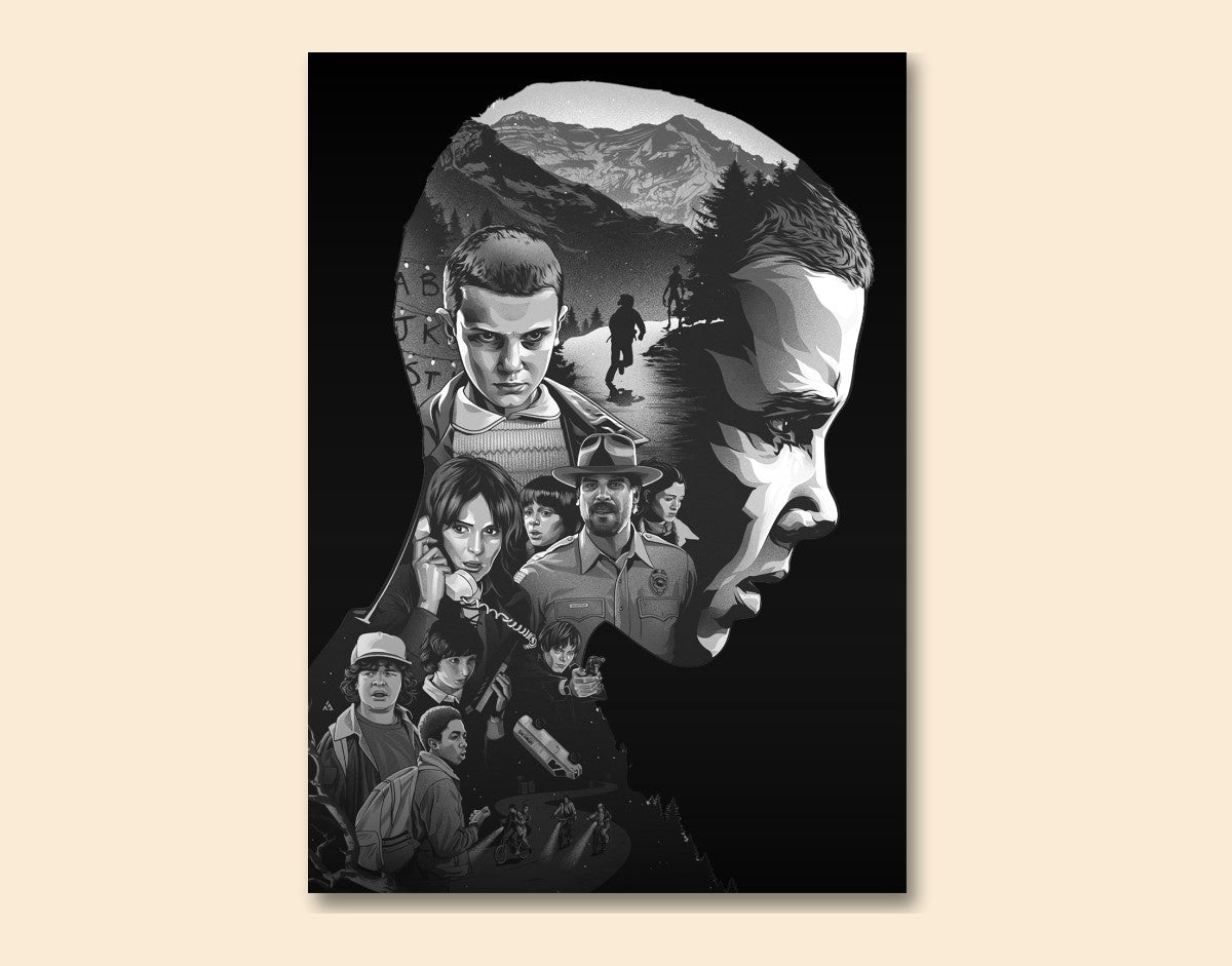 "STRANGER THINGS THROUGH ELEVEN" -Shiny & Sturdy Metallic Poster Art That Pops & Sticks