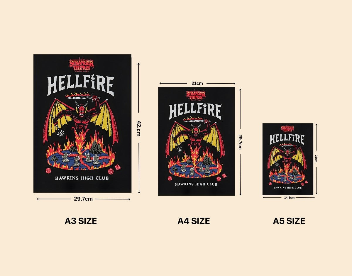 "HELLFIRE HIGH CLUB - STRANGER THINGS " -Shiny & Sturdy Metallic Poster Art That Pops & Sticks