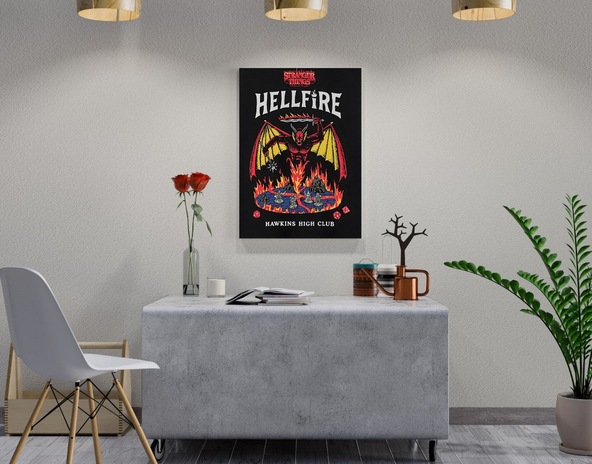 "HELLFIRE HIGH CLUB - STRANGER THINGS " -Shiny & Sturdy Metallic Poster Art That Pops & Sticks