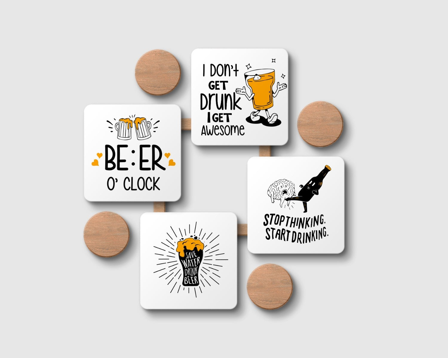 Elevate Your Drinking Experience in B&W 4 Set Coaster Combo!